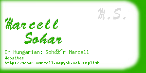 marcell sohar business card